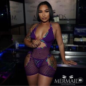 Purple abstract bodysuit